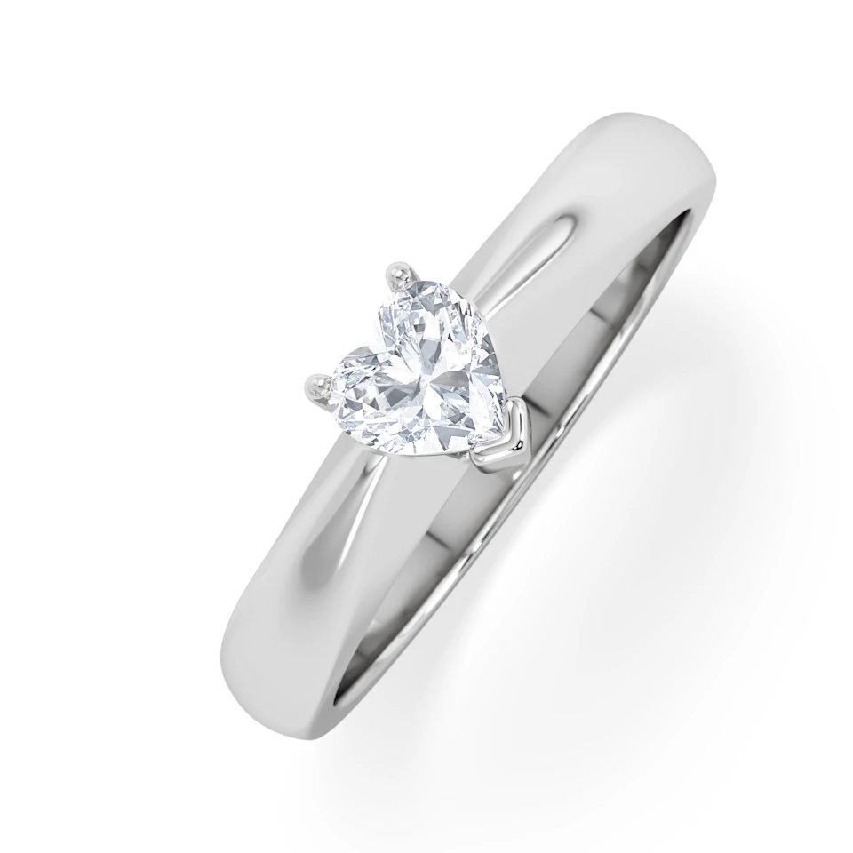 Naomi Heart Cut Lab Diamond Engagement Ring 0.33ct H/SI in 925 Silver