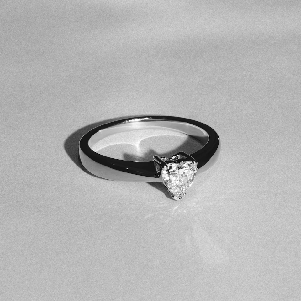 Naomi Heart Cut Lab Diamond Engagement Ring 0.50ct H/SI in 9k White Gold