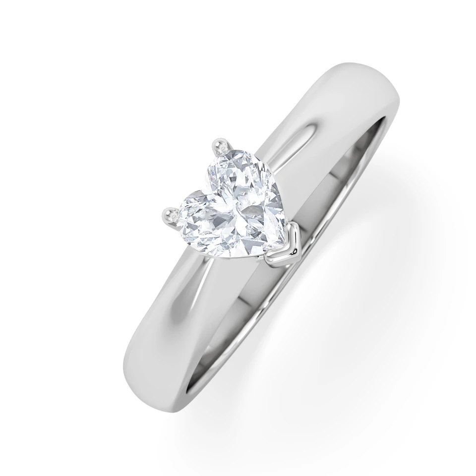 Naomi Heart Cut Lab Diamond Engagement Ring 0.50ct H/SI in 9k White Gold