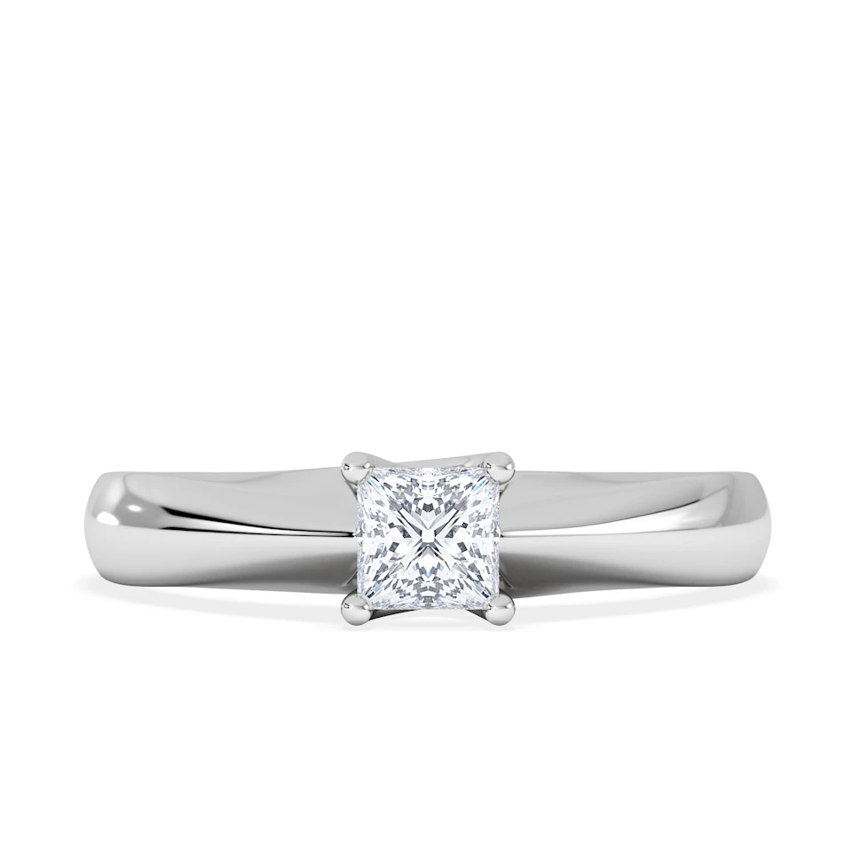 Naomi Princess Cut Lab Diamond Engagement Ring 0.33ct H/SI in 925 Silver