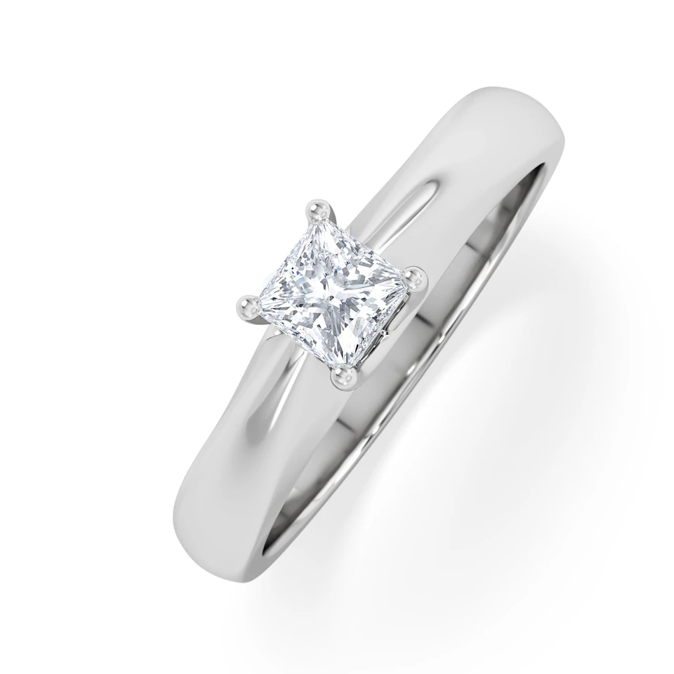 Naomi Princess Cut Lab Diamond Engagement Ring 0.33ct H/SI in 925 Silver