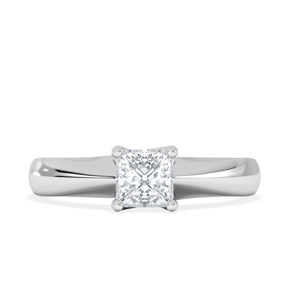 Naomi Princess Cut Lab Diamond Engagement Ring 0.50ct H/SI in 925 Silver