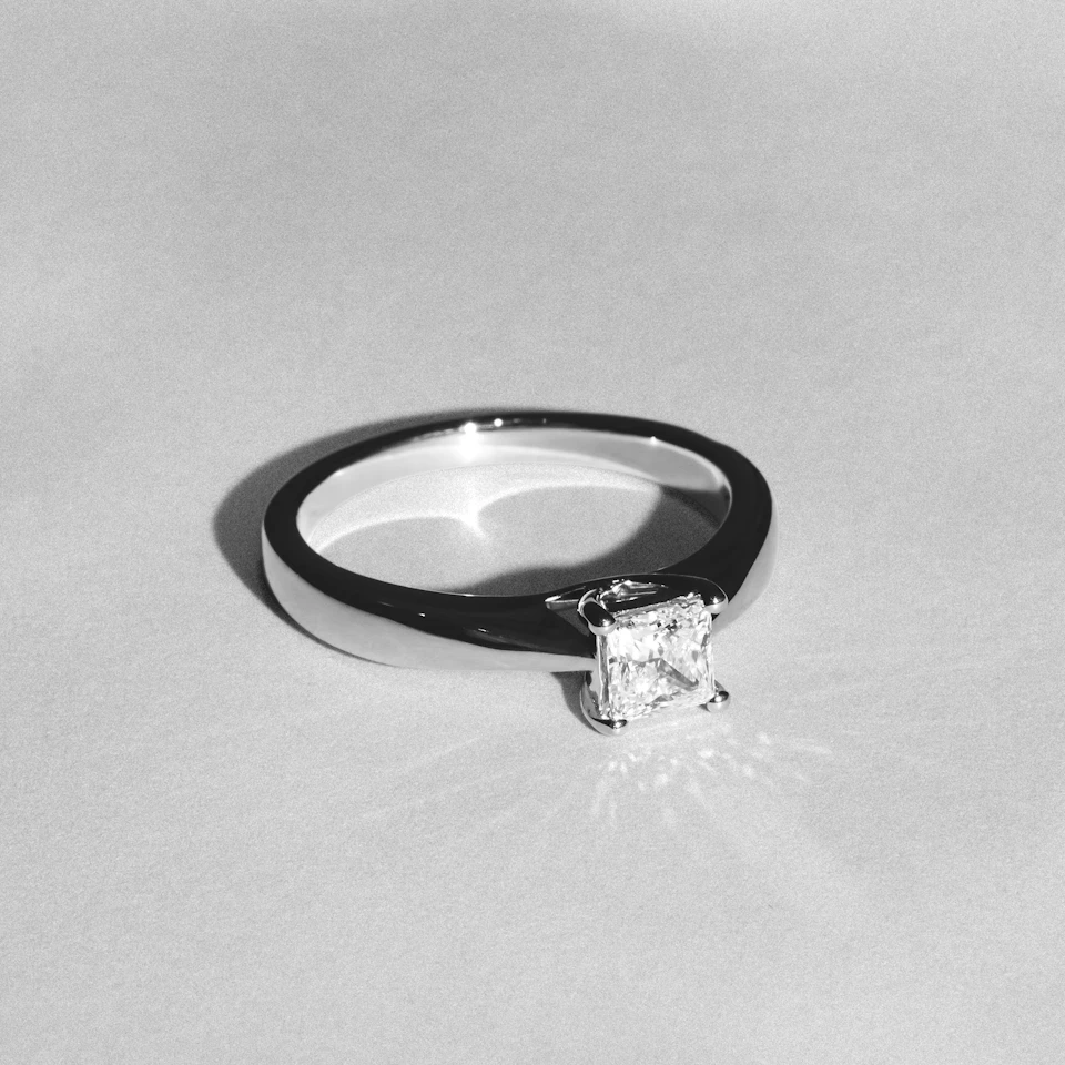 Naomi Princess Cut Lab Diamond Engagement Ring 0.50ct H/SI in 9k White Gold