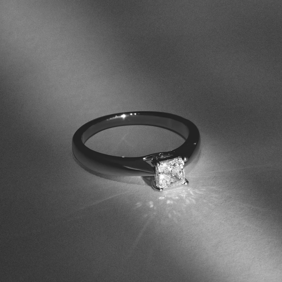 Naomi Princess Cut Lab Diamond Engagement Ring 0.50ct H/SI in 925 Silver