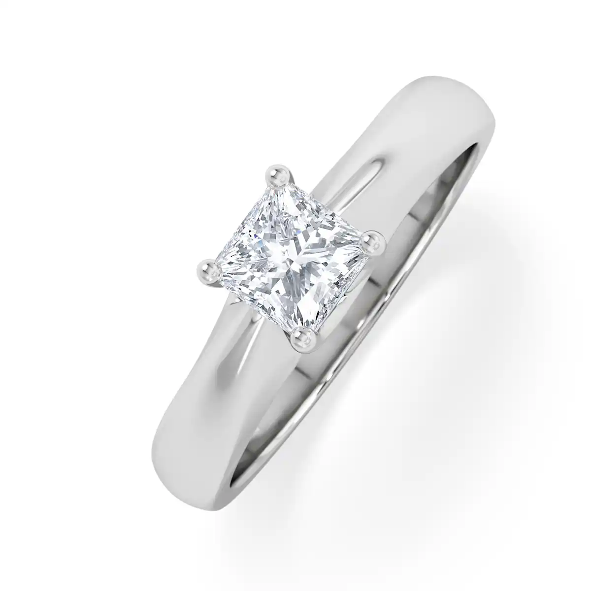 Naomi Princess Cut Lab Diamond Engagement Ring 0.50ct H/SI in 9k White Gold