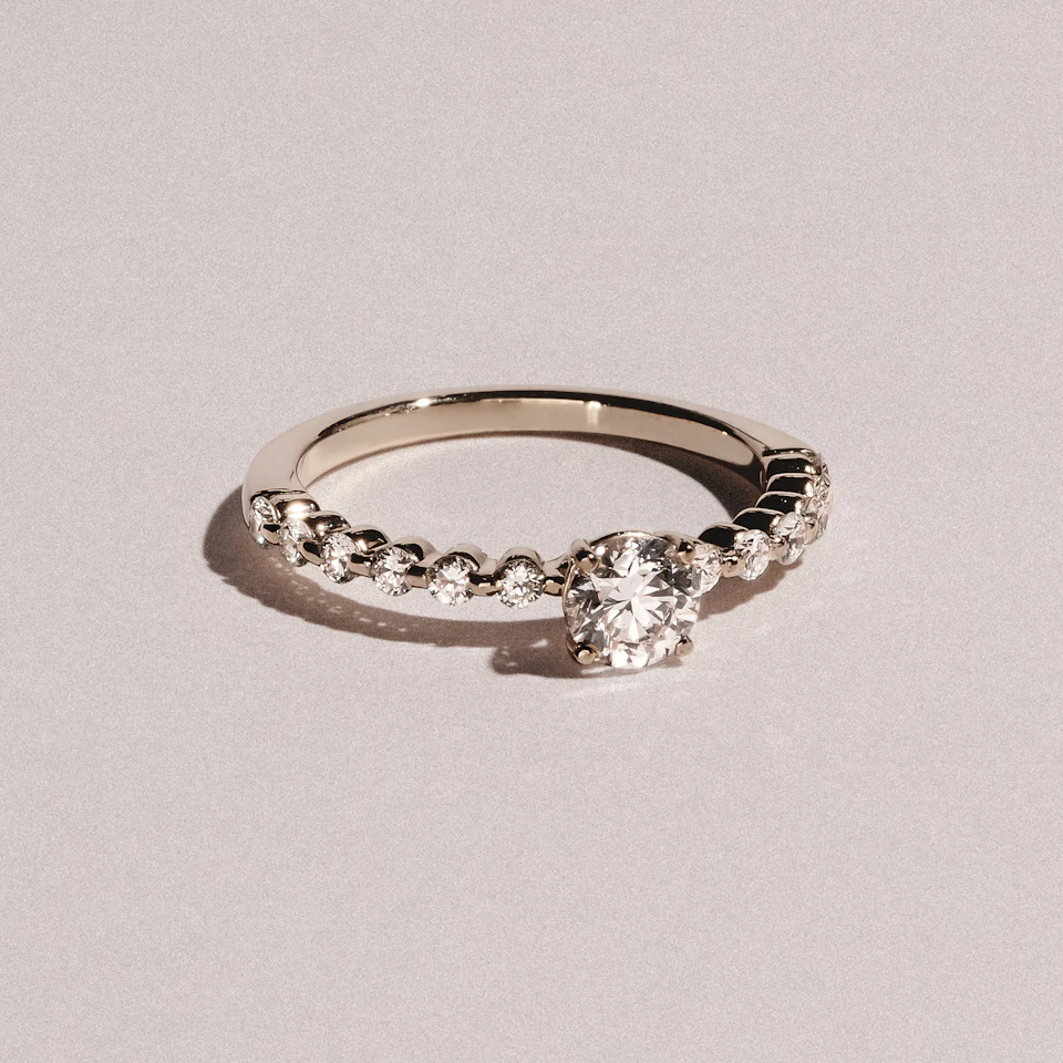 Solstice Round Cut 0.80ct Lab Diamond Engagement Ring F/VS in 9k Gold