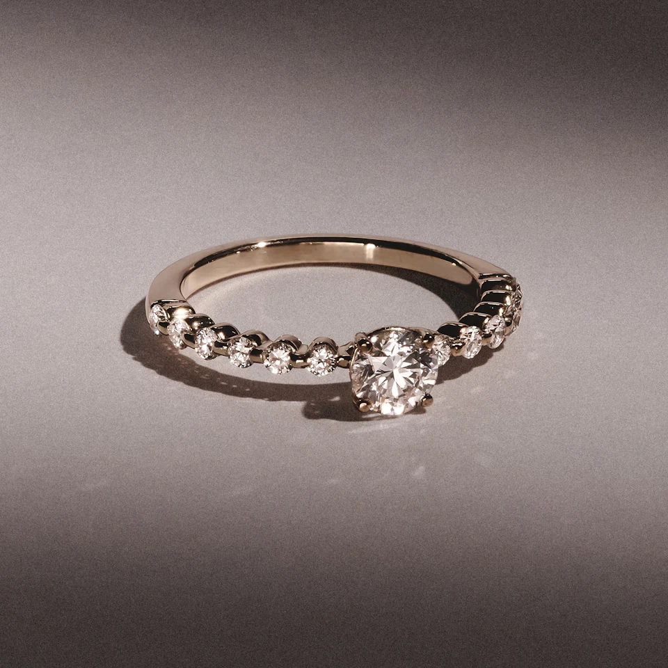 Solstice Round Cut 0.80ct Lab Diamond Engagement Ring F/VS in 9k Gold