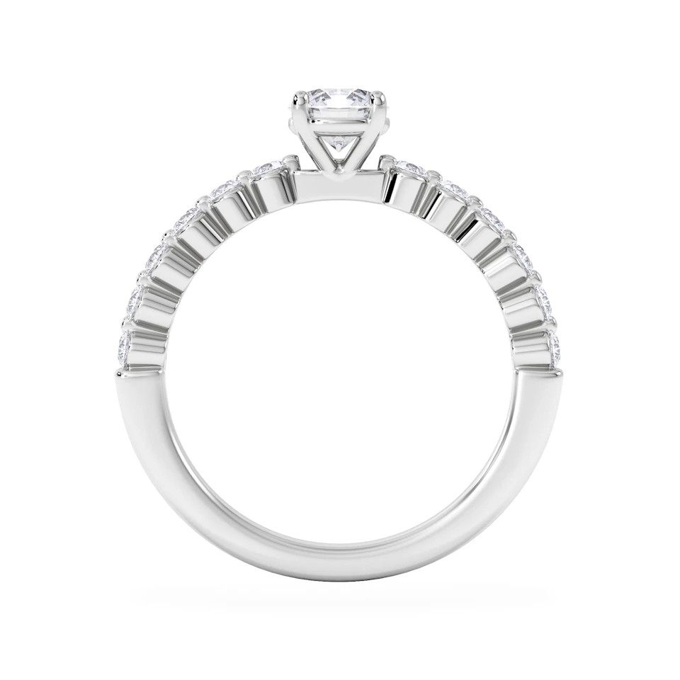 Solstice Round Cut 0.80ct Lab Diamond Engagement Ring F/VS in 9k White Gold