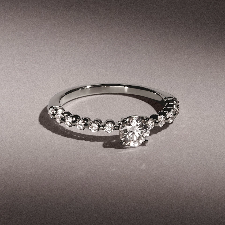 Solstice Round Cut 0.80ct Lab Diamond Engagement Ring F/VS in 9k White Gold