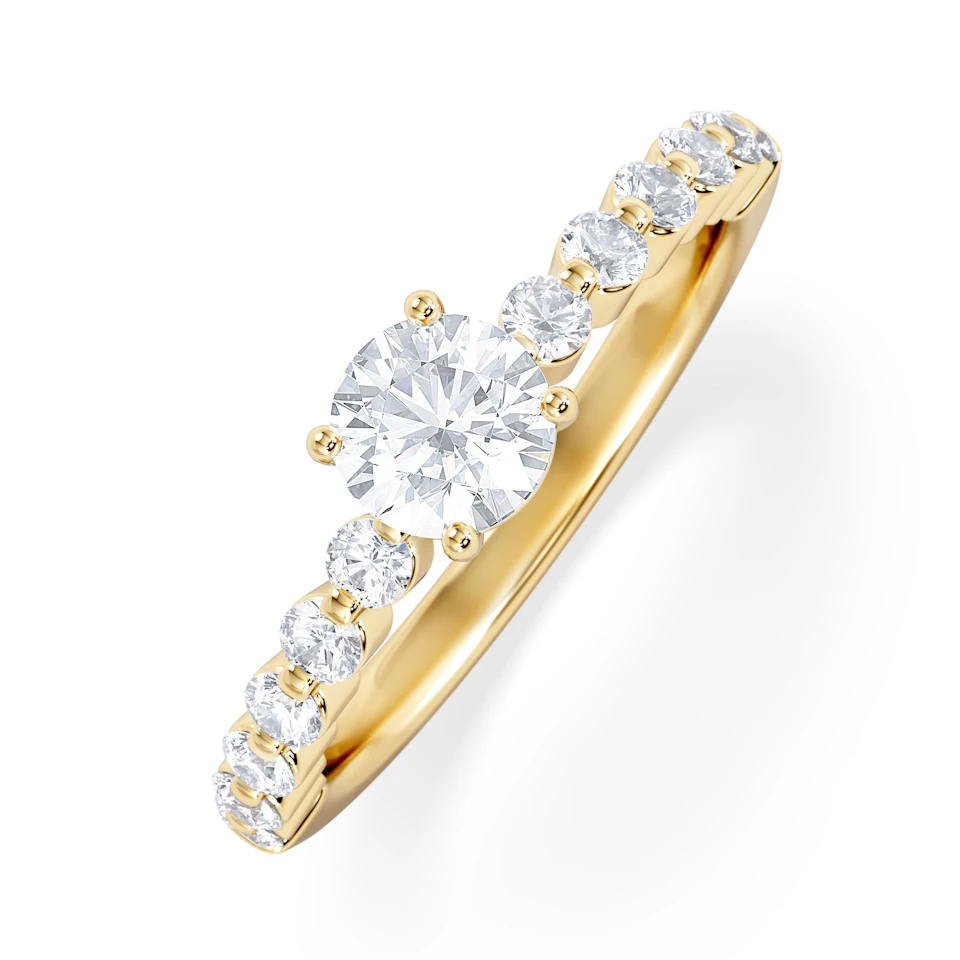 Solstice Round Cut 0.80ct Lab Diamond Engagement Ring F/VS in 9k Gold