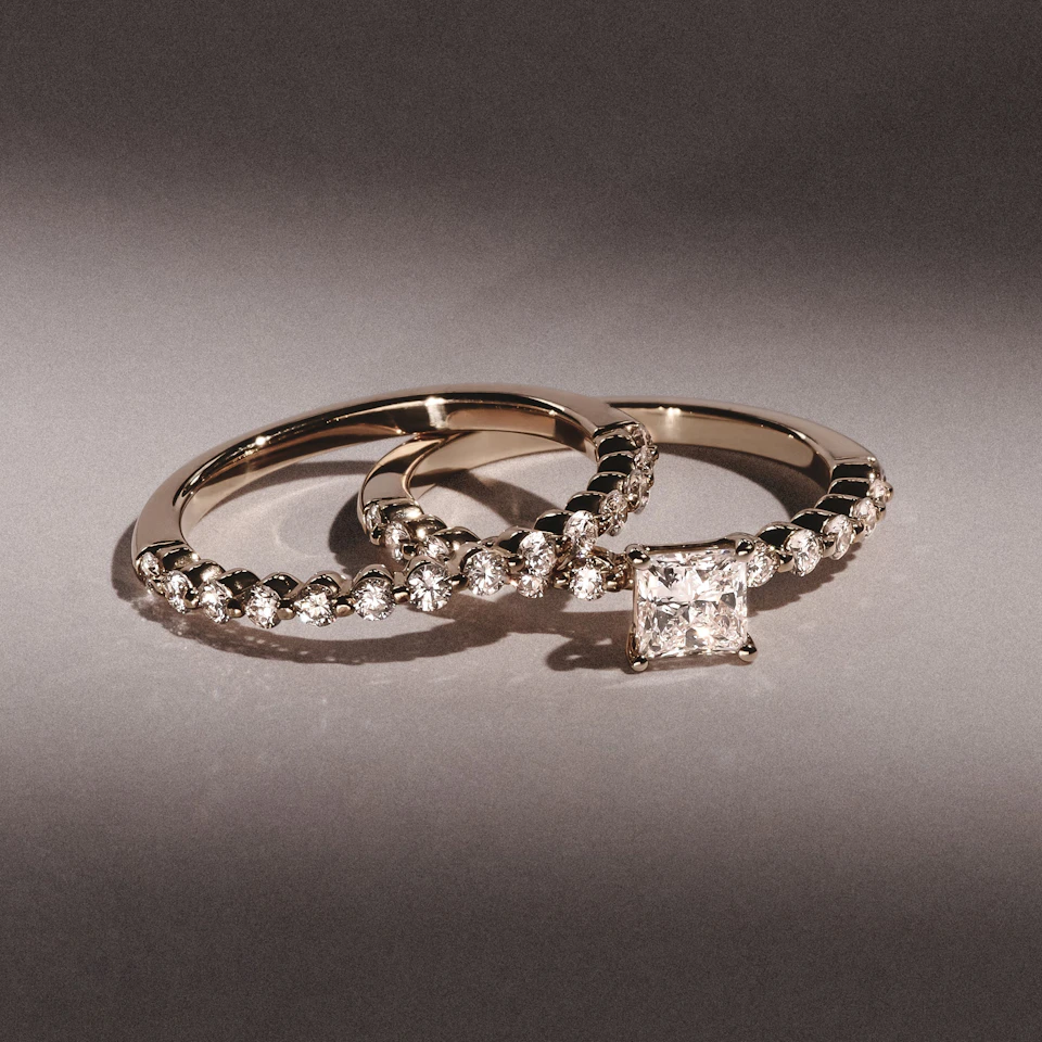 Solstice Princess Cut 0.80ct Lab Diamond Engagement Ring F/VS in 9k Gold