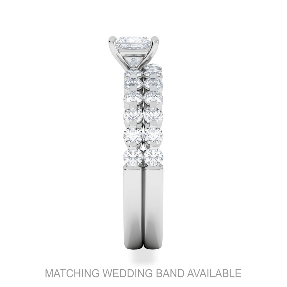 Solstice Princess Cut 0.80ct Lab Diamond Engagement Ring F/VS in 9k White Gold