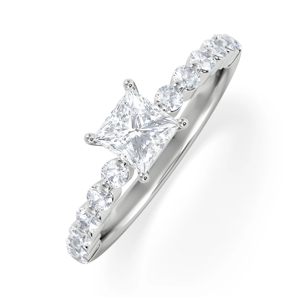 Solstice Princess Cut 0.80ct Lab Diamond Engagement Ring F/VS in 9k White Gold