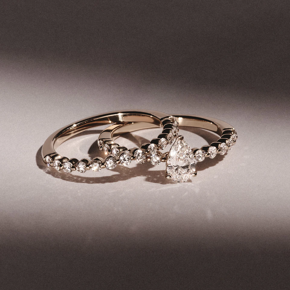Solstice Pear Cut 0.80ct Lab Diamond Pear Shape Engagement Ring F/VS in 9k Gold