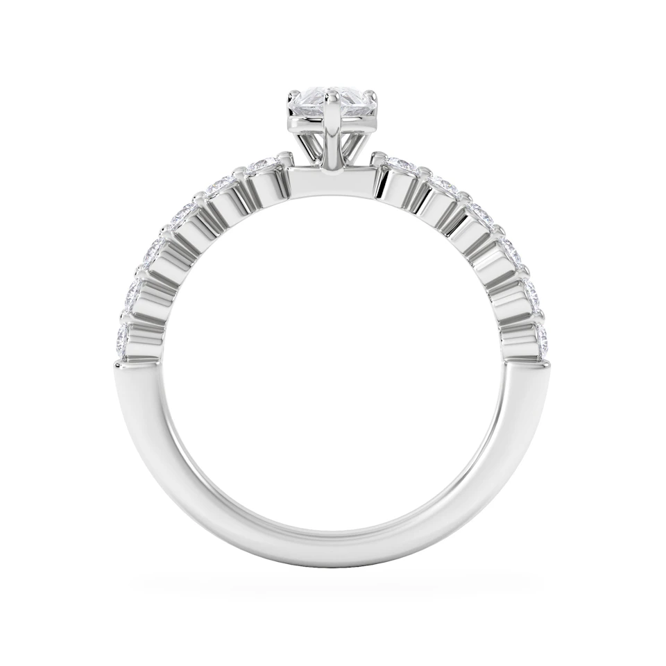 Solstice Pear Cut 0.80ct Lab Diamond Engagement Ring F/VS in 9k White Gold