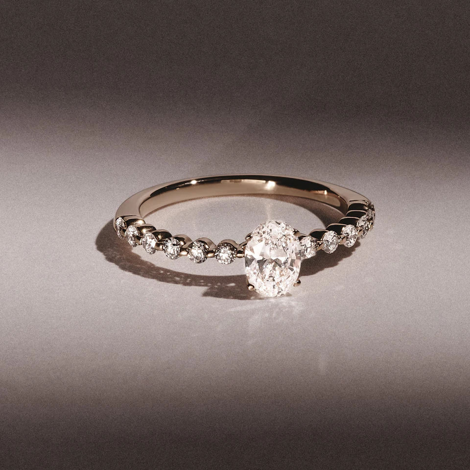 Solstice Oval Cut 0.80ct Lab Diamond Engagement Ring F/VS in 9k Gold