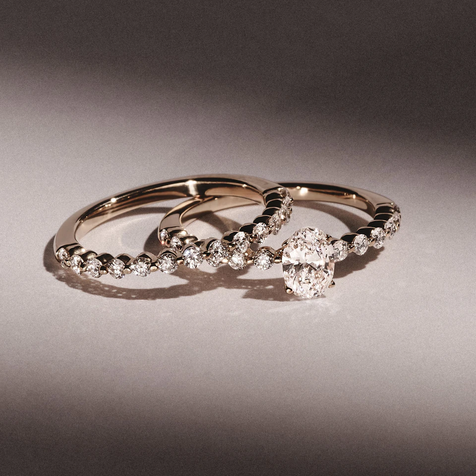 Solstice Oval Cut 0.80ct Lab Diamond Engagement Ring F/VS in 9k Gold