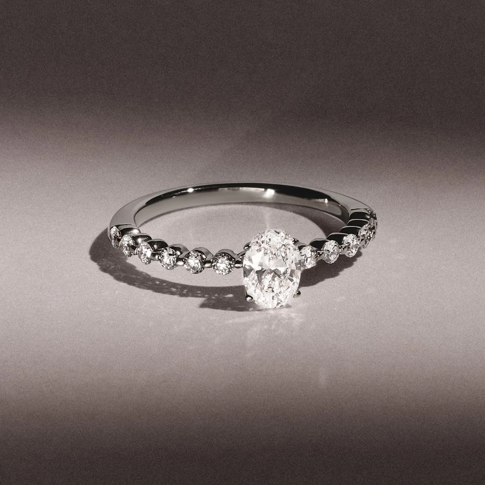Solstice Oval Cut 0.80ct Lab Diamond Engagement Ring F/VS in 9k White Gold