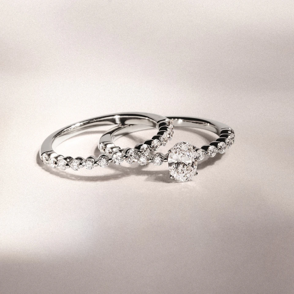 Solstice Oval Cut 0.80ct Lab Diamond Engagement Ring F/VS in 9k White Gold