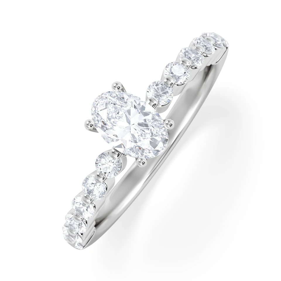 Solstice Oval Cut 0.80ct Lab Diamond Engagement Ring F/VS in 9k White Gold