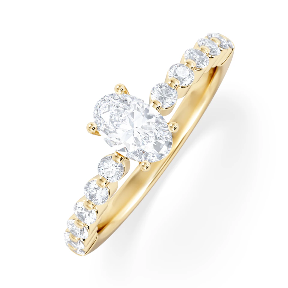 Solstice Oval Cut 0.80ct Lab Diamond Engagement Ring F/VS in 9k Gold