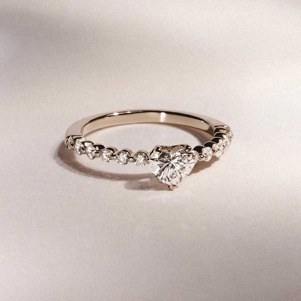 Solstice Heart Cut 0.80ct Lab Diamond Engagement Ring F/VS in 9k Gold