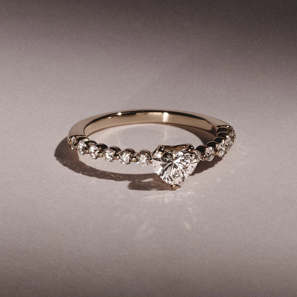 Solstice Heart Cut 0.80ct Lab Diamond Engagement Ring F/VS in 9k Gold