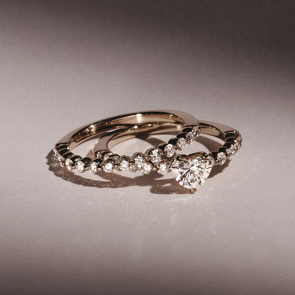 Solstice Heart Cut 0.80ct Lab Diamond Engagement Ring F/VS in 9k Gold