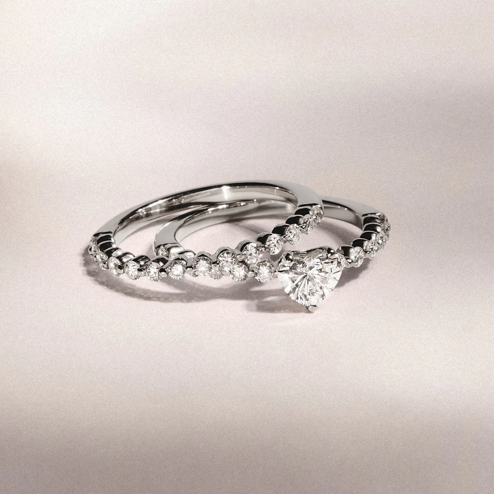 Solstice Heart Cut 0.80ct Lab Diamond Engagement Ring F/VS in 9k White Gold