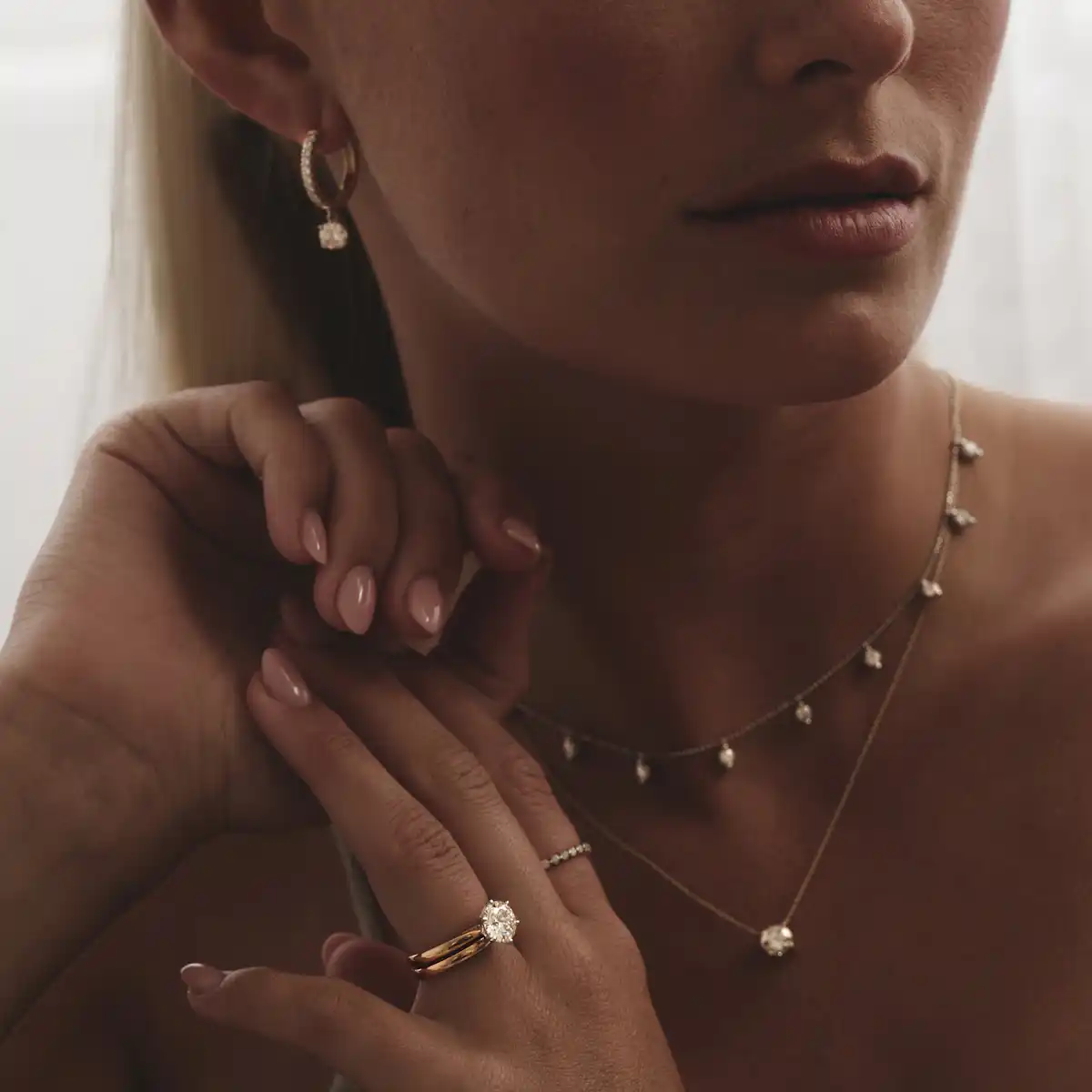 1.5ct Diamond Engagement Ring Low Set Chloe Lab F/VS1 18K Gold