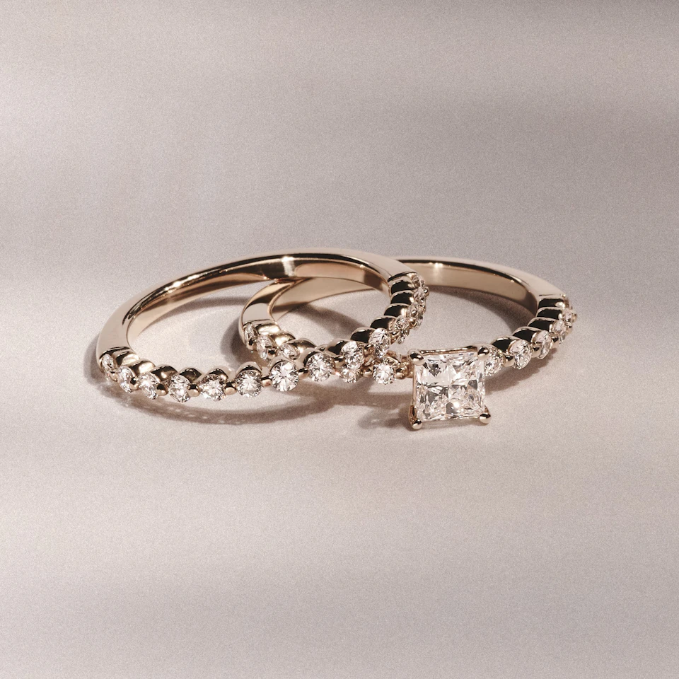 Solstice 0.35ct Lab Diamond Half Eternity Ring F/VS in 9k Gold