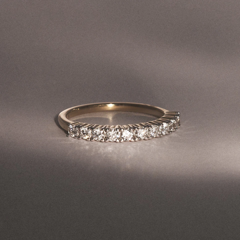 Twilight Lab Diamond 0.50ct H/SI Half Eternity Ring in 18K Gold Vermeil