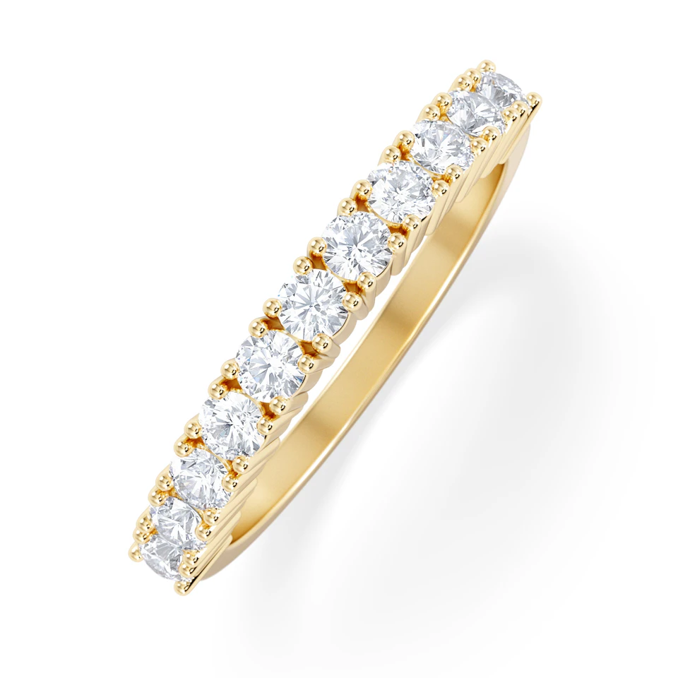 Twilight Lab Diamond 0.50ct H/SI Half Eternity Ring in 9K Gold