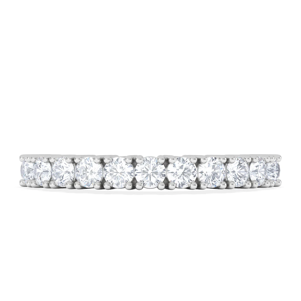 Twilight Lab Diamond 0.50ct H/SI Half Eternity Ring 925 Silver