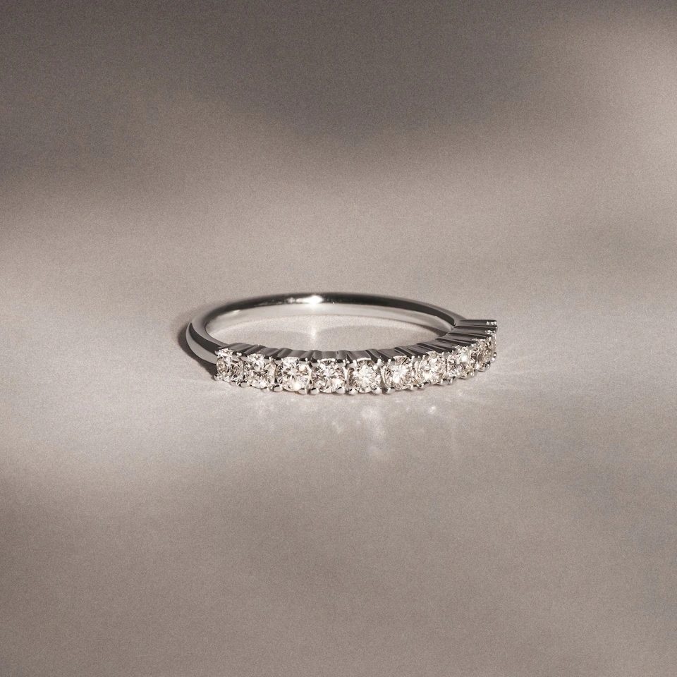 Twilight Lab Diamond 0.50ct H/SI Half Eternity Ring 925 Silver