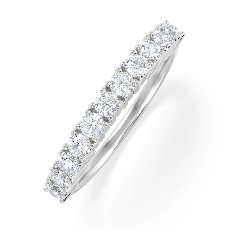 Twilight Lab Diamond 0.50ct H/SI Half Eternity Ring 925 Silver