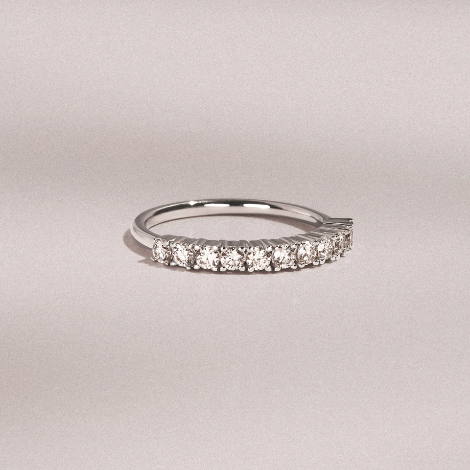 Twilight Lab Diamond 0.50ct H/SI Half Eternity Ring 925 Silver