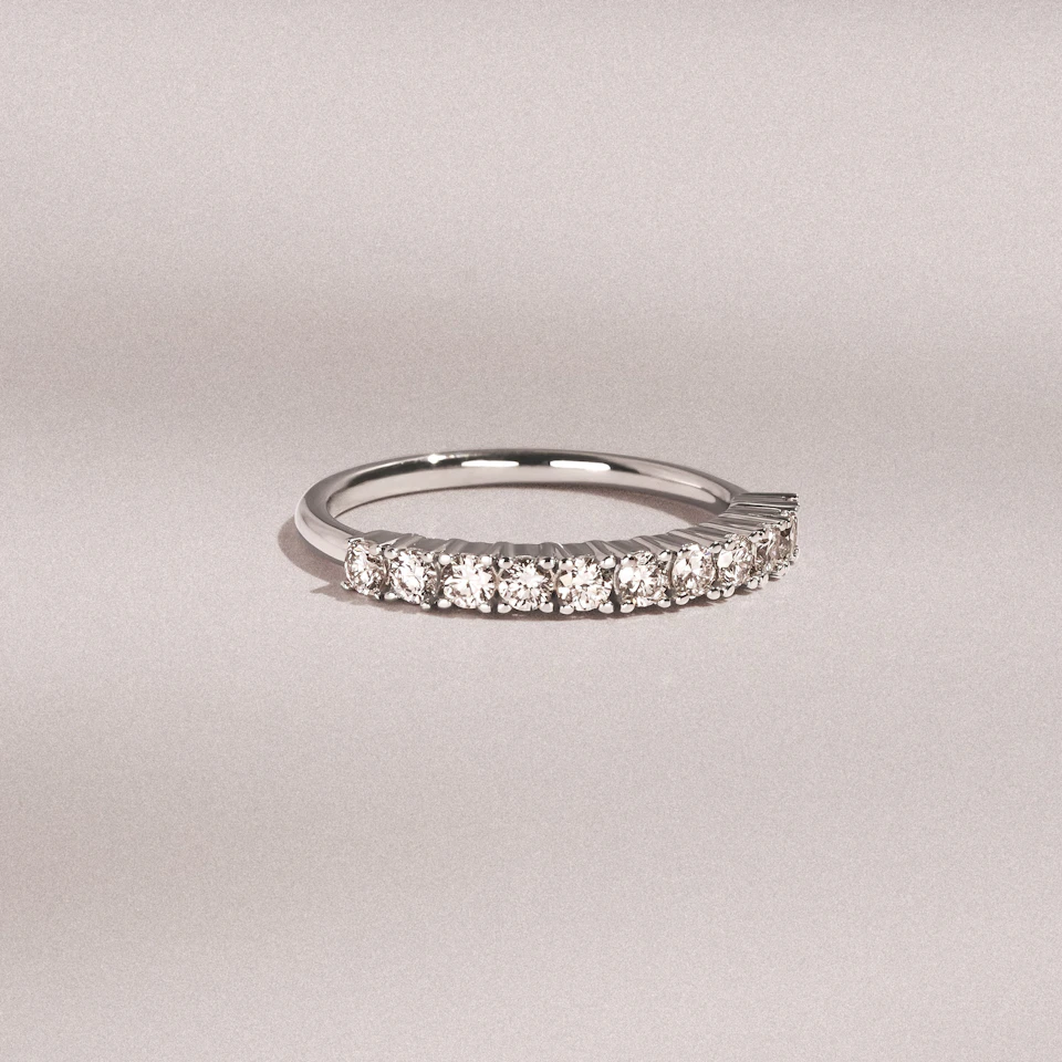 Twilight Lab Diamond 0.50ct H/SI Half Eternity Ring 9K White Gold