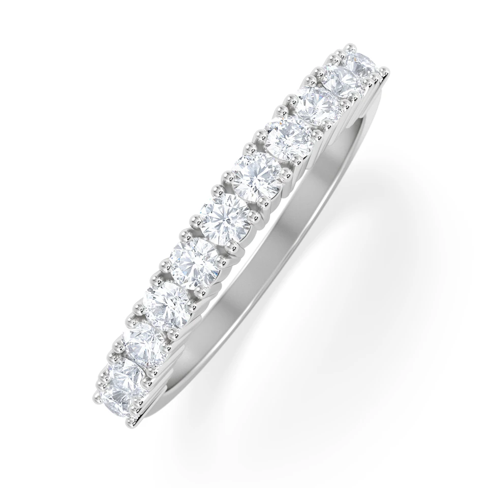 Twilight Lab Diamond 0.50ct H/SI Half Eternity Ring 9K White Gold