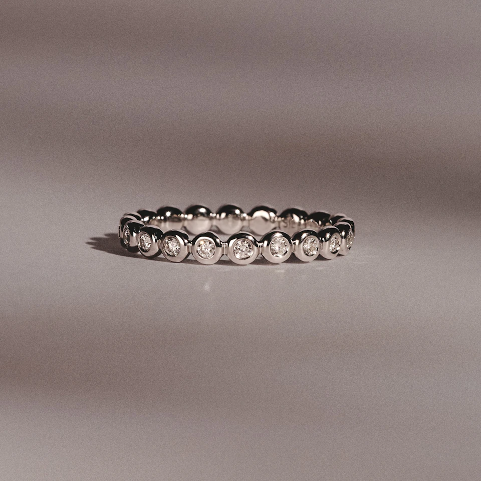 Lab Diamond Rubover Eternity Ring 0.33ct in 9K White Gold