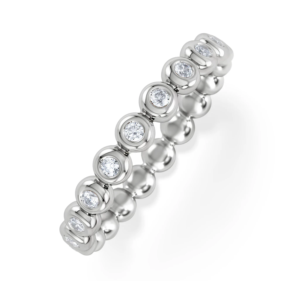Lab Diamond Rubover Eternity Ring 0.33ct in 9K White Gold