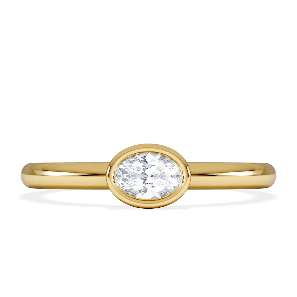 Horizon Oval Cut Lab Diamond Solitaire Ring 0.25ct H/SI in 18k Gold Vermeil