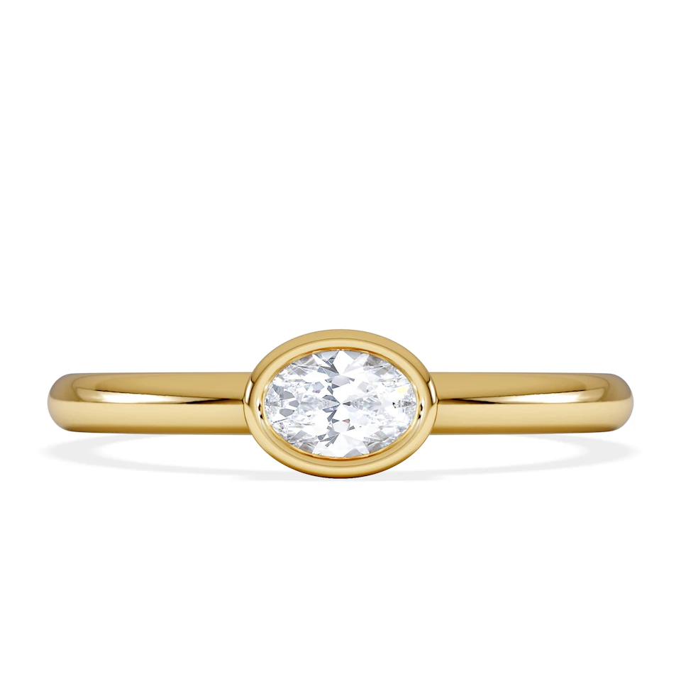 Horizon Oval Cut Lab Diamond Solitaire Ring 0.25ct H/SI in 9K Gold