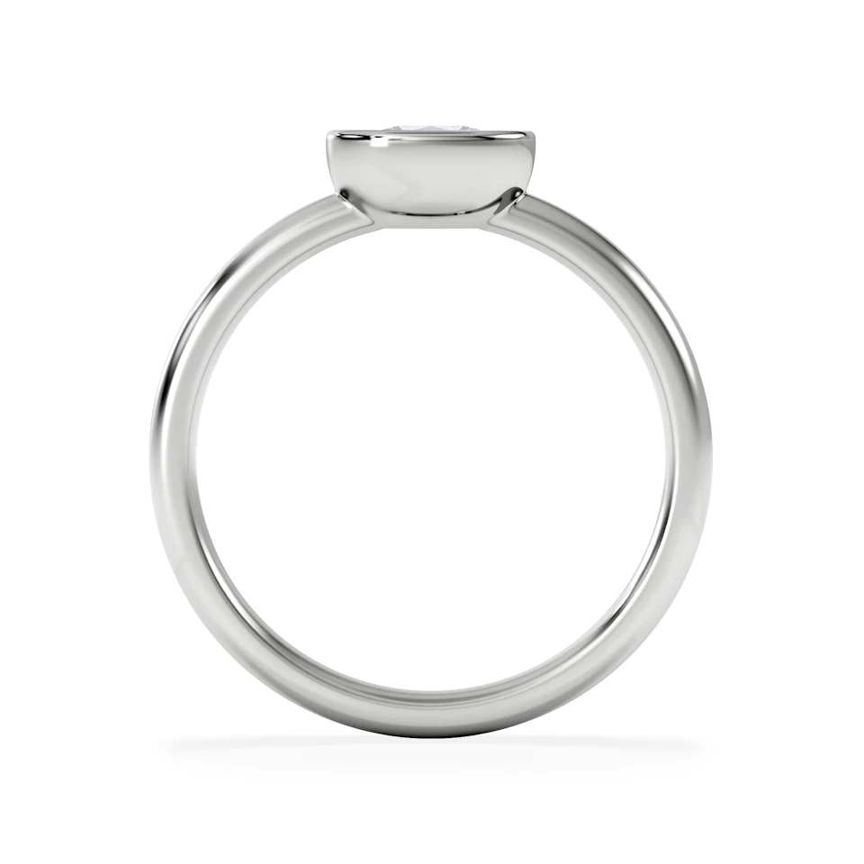 Horizon Oval Cut Lab Diamond Solitaire Ring 0.50ct H/SI in 9K White Gold