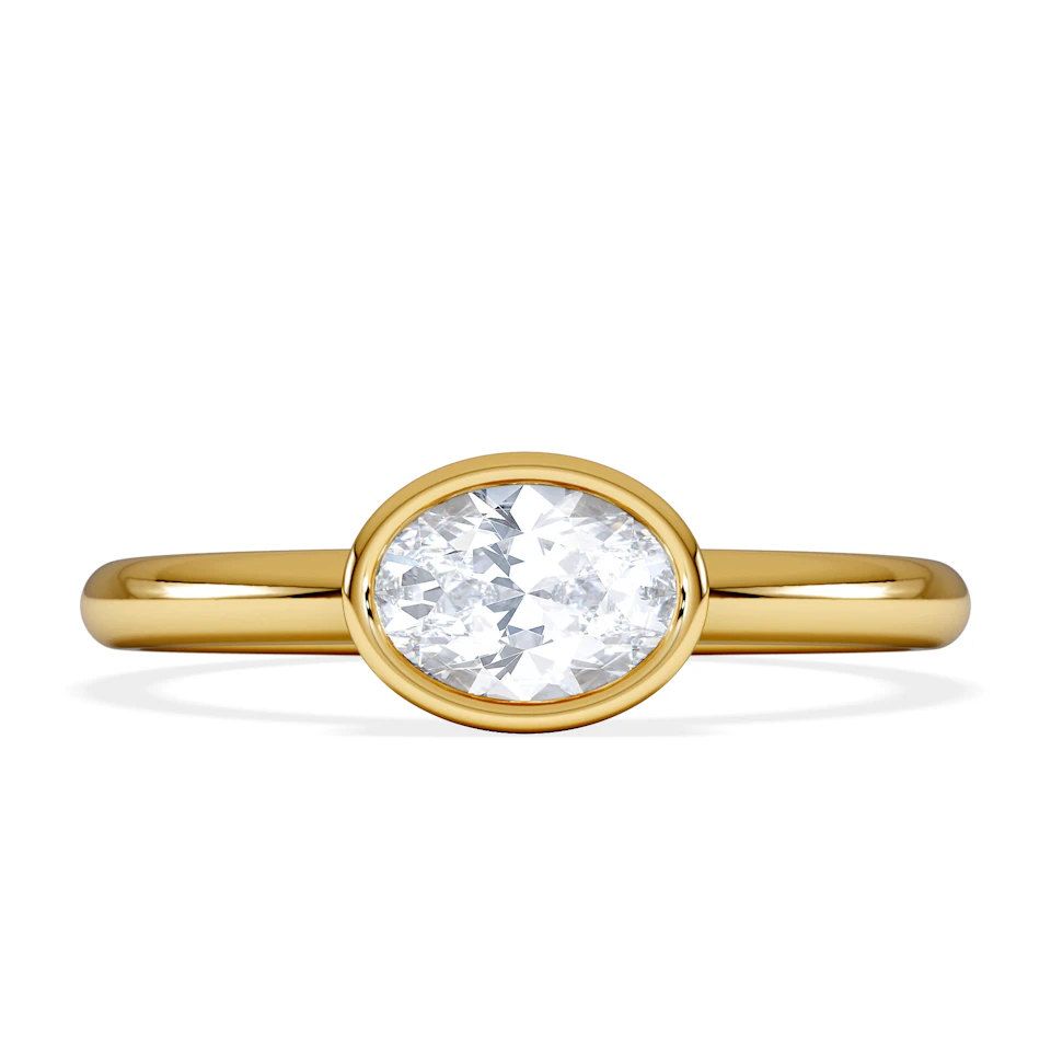Horizon Oval Cut Lab Diamond Solitaire Ring 0.50ct H/SI in 9K Gold
