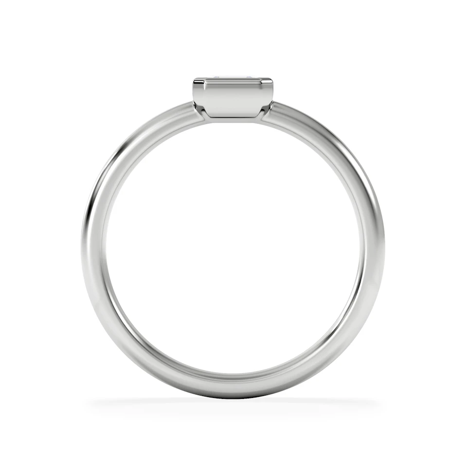 Horizon Emerald Cut Lab Diamond Solitaire Ring 0.25ct H/SI in 9K White Gold