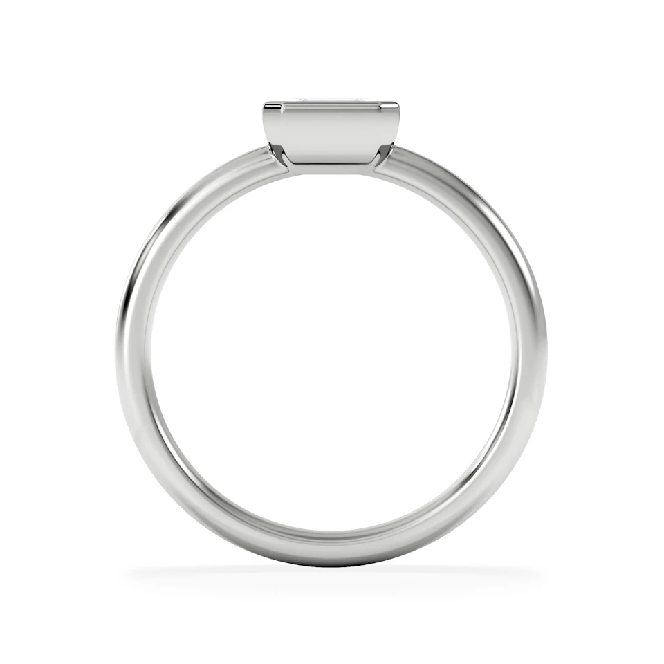 Horizon Emerald Cut Lab Diamond Solitaire Ring 0.50ct H/SI in 9K White Gold