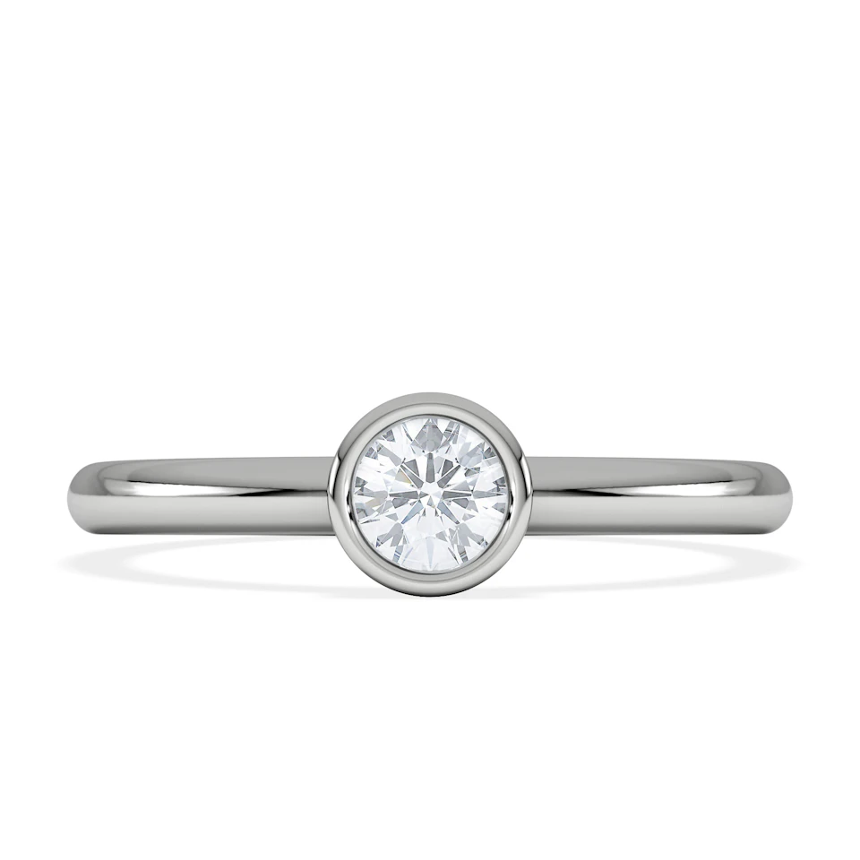 Horizon Round Cut Lab Diamond Solitaire Ring 0.25ct H/SI in 925 Silver