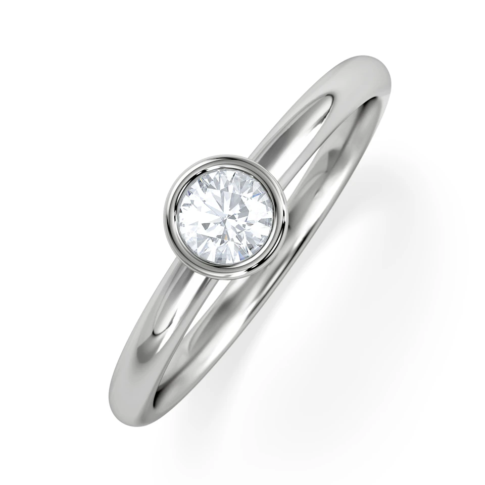 Horizon Round Cut Lab Diamond Solitaire Ring 0.25ct H/SI in 9K White Gold