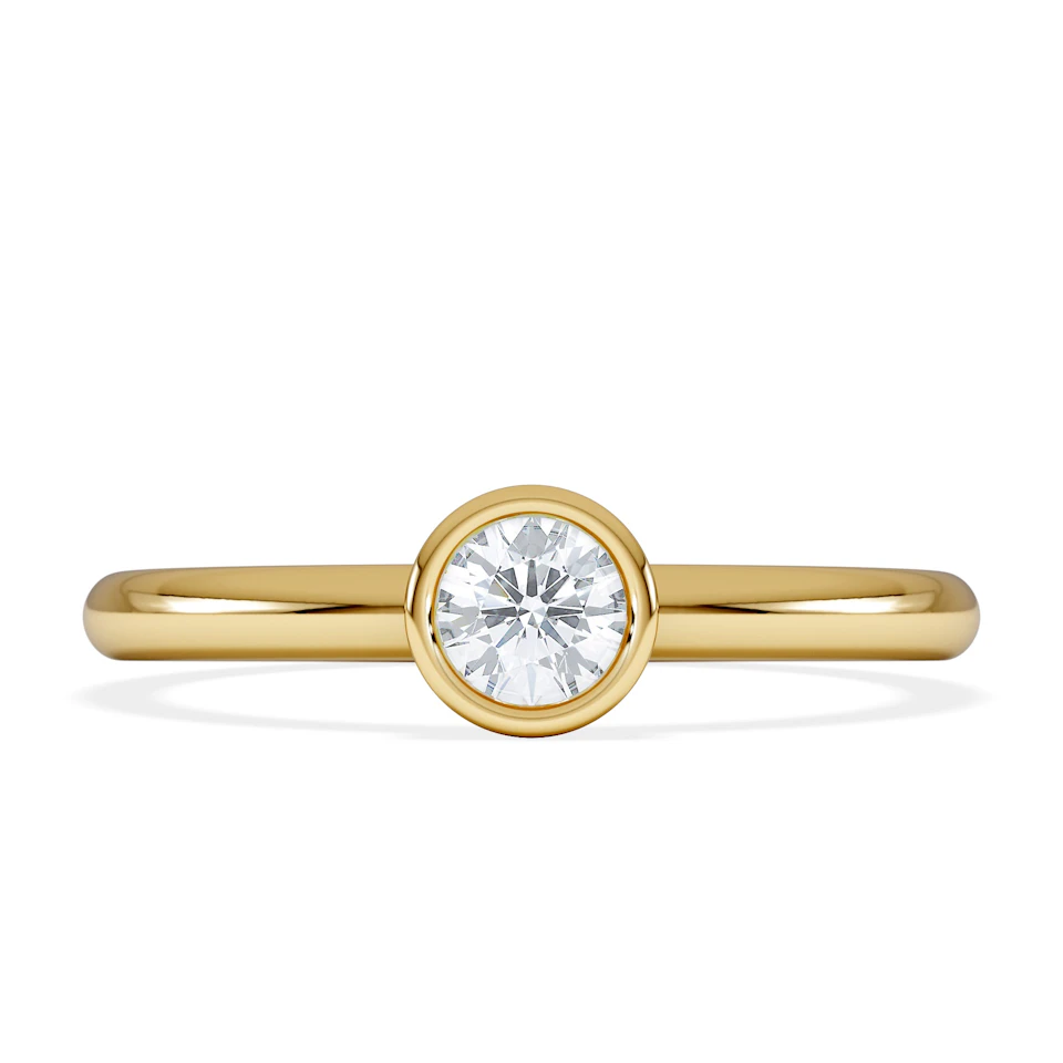 Horizon Round Cut Lab Diamond Solitaire Ring 0.25ct H/SI in 9K Gold